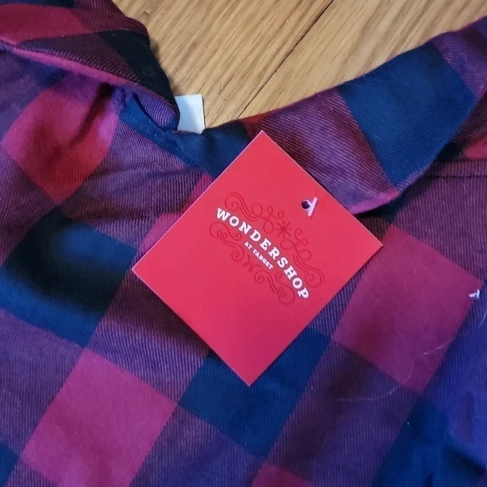 WONDERSHOP 𝅺Large Dress Bow & Tutu Dog Holiday Buffalo Plaid Check Red New T32